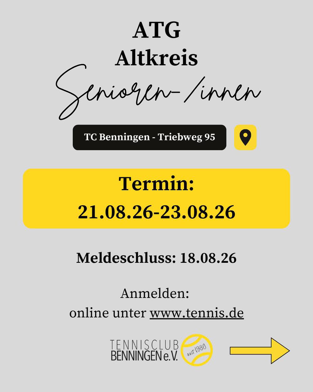 Senioren Einzel Turnier beim TC Benningen
