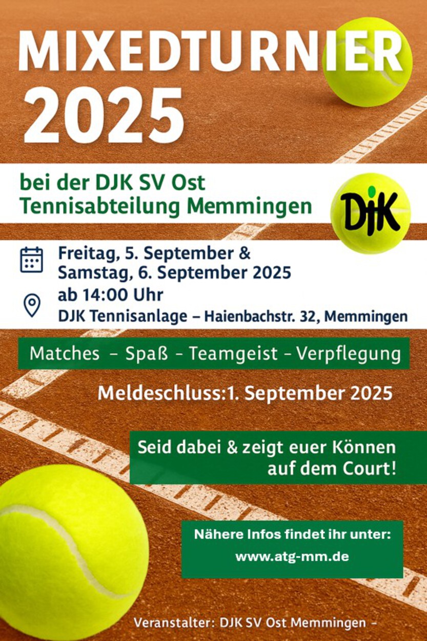 Turnierplan ATG-Mixedmeisterschaften beim DJK MM Ost